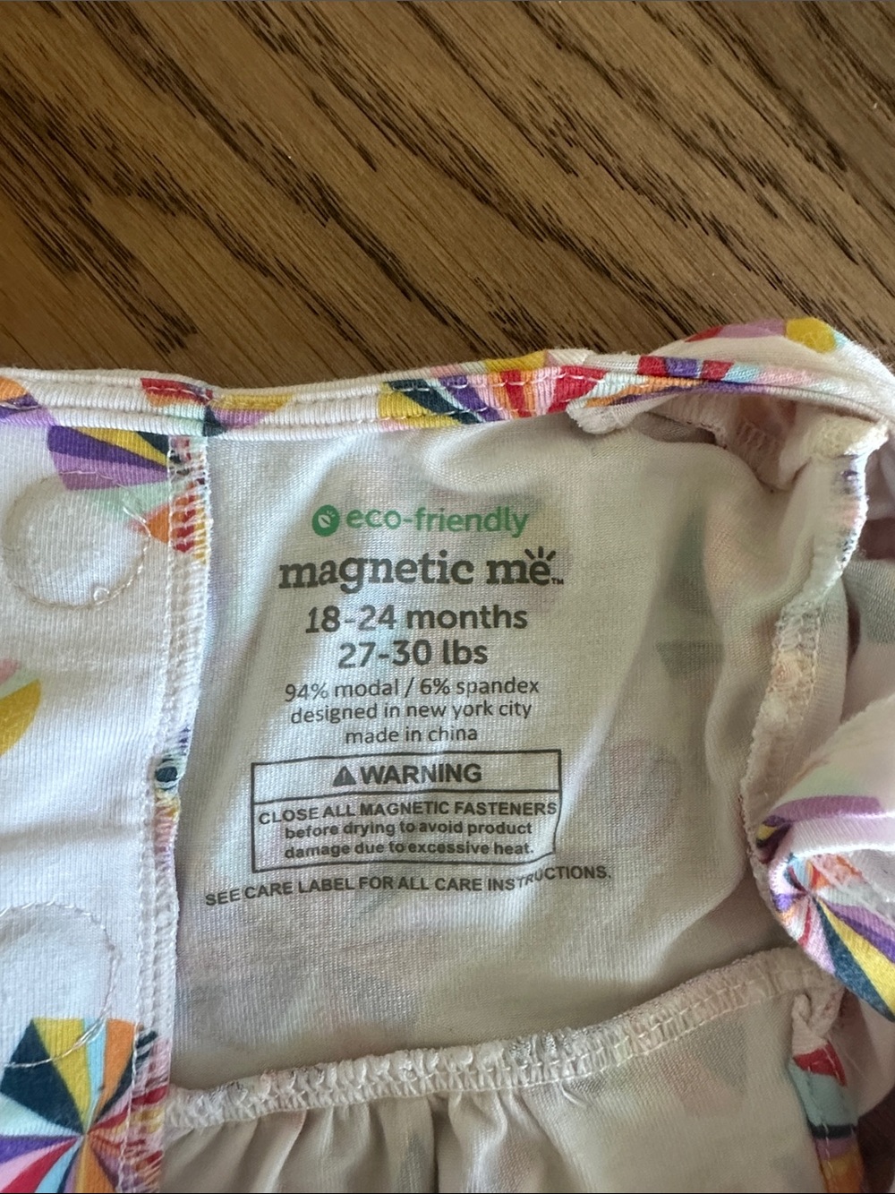 Magnetic me White Heart Print Girls Dress with Rainbow Pinwheel Hearts - Picture 6 of 9